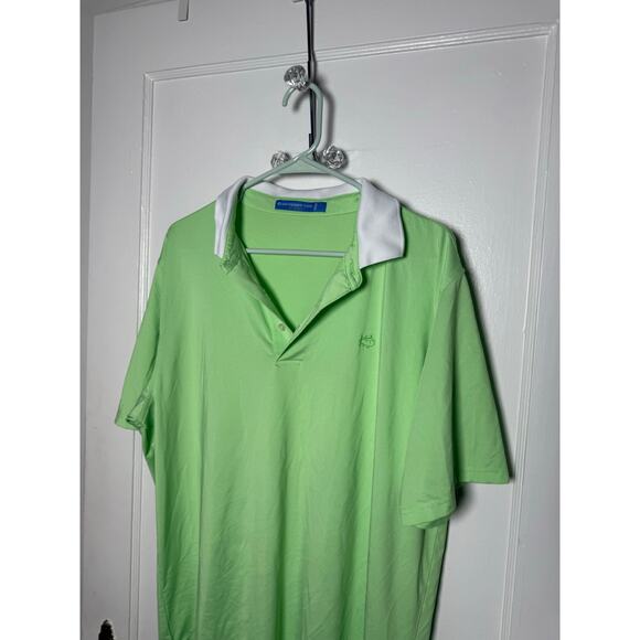 Southern Tide Tide to Trail Green Striped Performance Golf Polo Stretch Men's LG - Picture 2 of 7